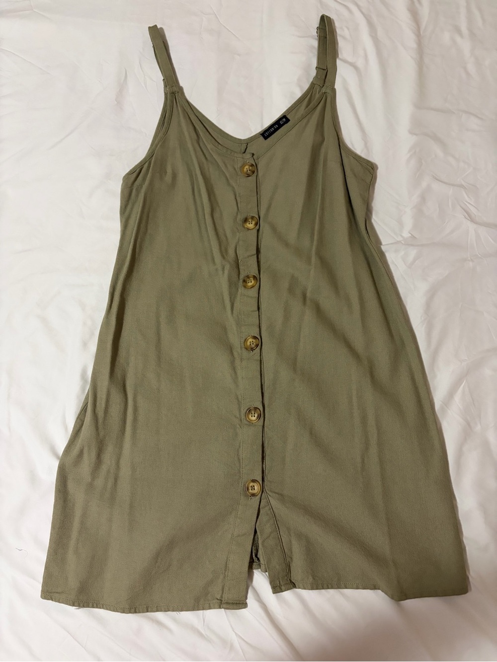 Cotton On Olive Green Button-Up Tank Top